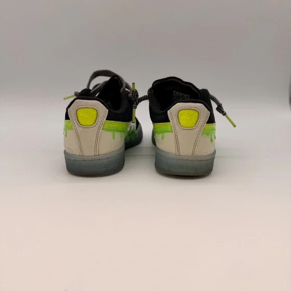 Puma Suede Nickelodeon Slime Kids Sneakers Black Green US 4 EU 35.5 391111-01 - Picture 2 of 6